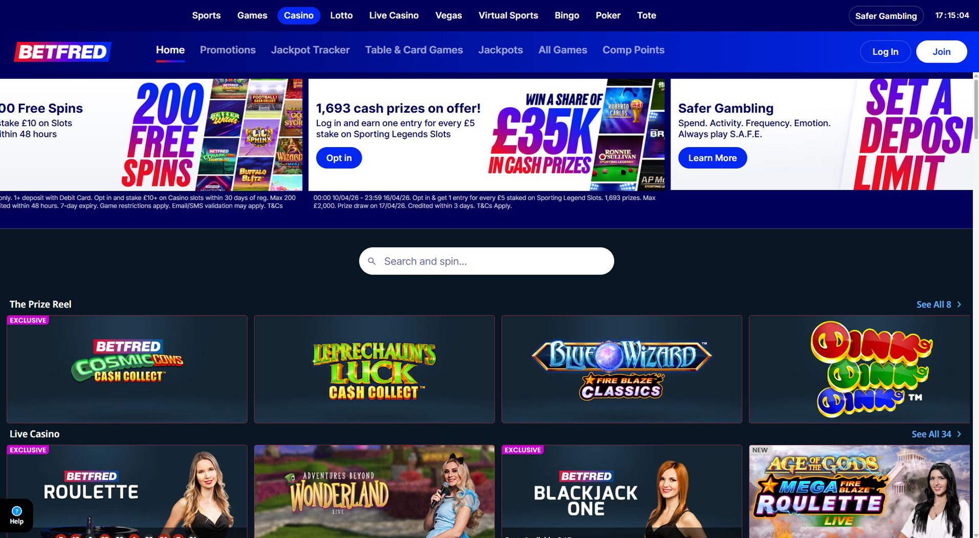 3. Betfred Casino - Strong Neteller Casino Value