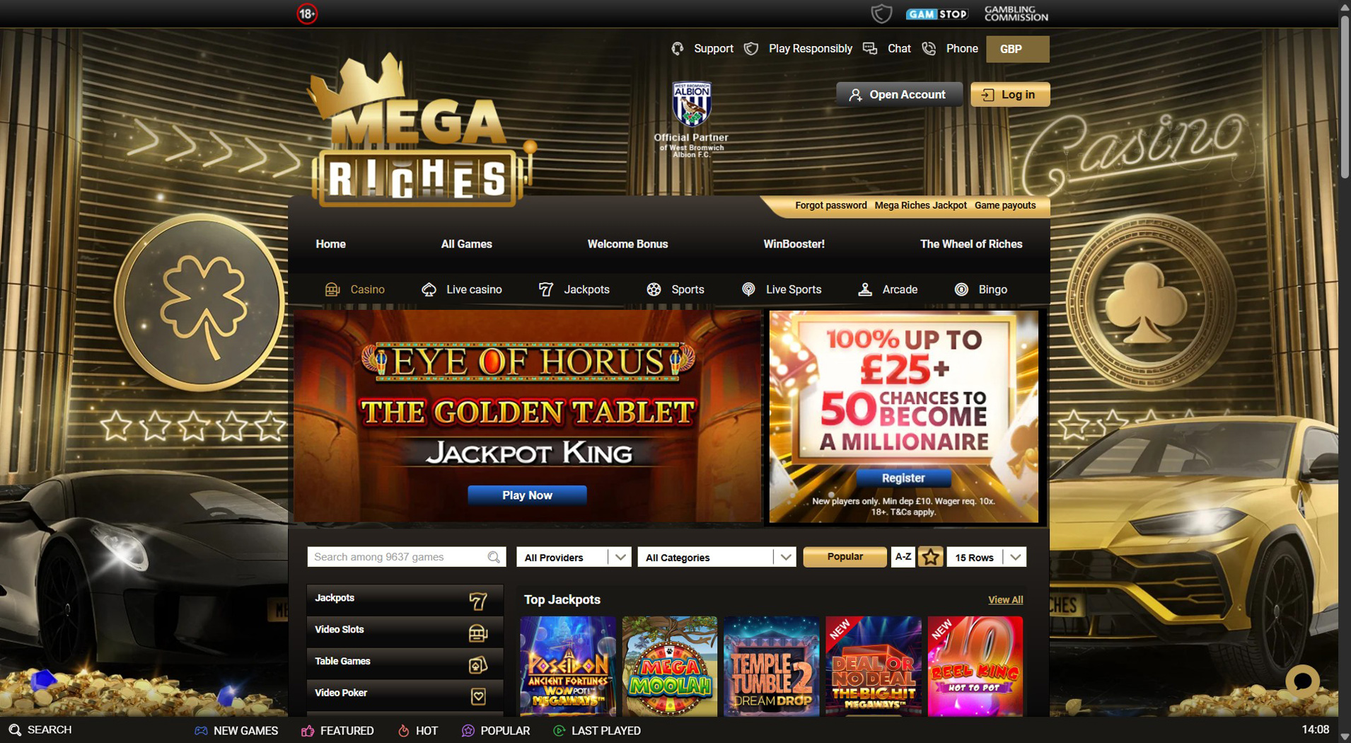 8. Mega Riches Casino - Popular Neteller Casino Bonus