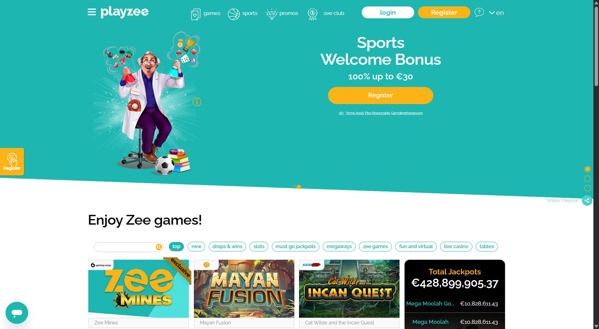 6. Playzee Casino - Quick Neteller Casino Payouts